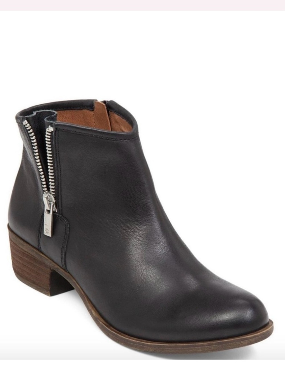 Lucky Brand Boom Ankle Boots Booties Black Leather Size 7 M